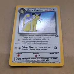 VINTAGE POKEMON BLACK STAR PROMO CARD - #17 DARK PERSIAN (HOLO) RARE (WOTC) NM - Image 1