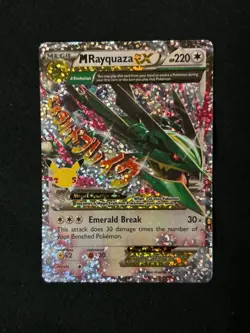 M Rayquaza EX 76/108 Celebrations: Classic Collection Mega Holo Pokemon Card NM - Image 1
