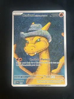 Pokemon TCG: Charizard With Grey Felt Hat FAN ART Van Gogh Card NEAR MINT - Image 3
