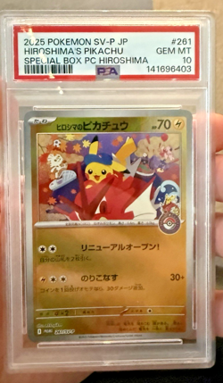 PSA 10 Hiroshima Pikachu 261/SV-P Japanese Promo. Pokemon TCG - Image 1