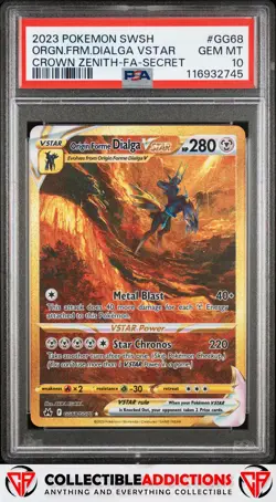 2023 Pokemon Sword And Shield Crown Zenith #GG68 Orgn.Frm.Dialga Vstar PSA 10 - Image 1