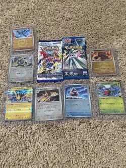 Pokemon Japanese Lot of 7 Holos And 2 Sealed Packs And 3 Slabs (1 TAG GM 10) - Image 1