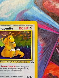 1999 Pokemon Dragonite 4/62 Fossil Holo Rare Unlimited LP WOTC Vintage Clean - Image 3