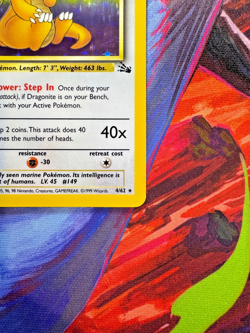 1999 Pokemon Dragonite 4/62 Fossil Holo Rare Unlimited LP WOTC Vintage Clean - Image 4