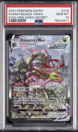 2021 POKEMON SWORD & SHIELD EVOLVING SKIES SECRET FULL ART/RAYQUAZA VMAX PSA 10 - Image 1