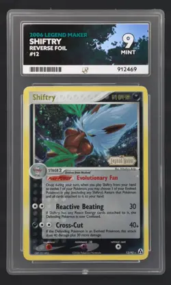 Shiftry 12/92 from Pokemon TCG Legend Maker Reverse Holo Stamped Graded ACE 9 - Image 1