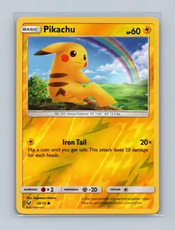 Pikachu 28/73 Common Shining Legends Pokemon Reverse Holo Lightly Played - Image 1