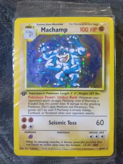 1st Edition Machamp Holo rare 8/102 1999 Pokemon TCG base set sealed promo - Image 1