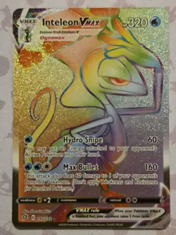 Inteleon VMAX 195/192 Rebel Clash RAINBOW HYPER RARE Pokemon TCG Card - Image 1