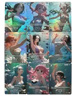 Sexy Nami Robin Peron Boa Hancock Card Goddess Story Anime Waifu Doujin 9Pcs/Set - Image 1