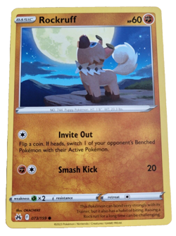 Pokemon TCG Crown Zenith Rockruff 073/159 Trading Card (F9 - Image 1