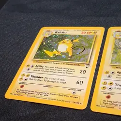 Raichu - (NM + Swirl) Base Set 2 Holo 16/130 Lot of 2 Cards English 1999 Pokemon - Image 2