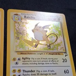 Raichu - (NM + Swirl) Base Set 2 Holo 16/130 Lot of 2 Cards English 1999 Pokemon - Image 5