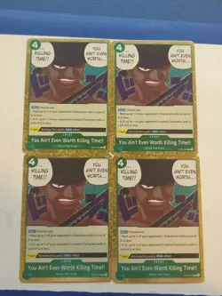 4x You Ain't Even Worth Killing Time One Piece Card Game OP06-039 Eng Playset - Image 1