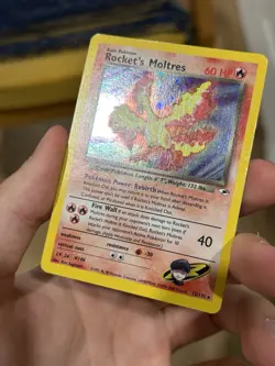Rocket's Moltres 12/132 Pokemon Gym Heroes Unlimited Holo Rare Card WOTC LP - Image 5