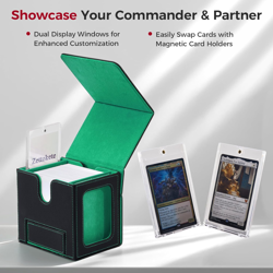 MTG Commander Deck Box with Dual Commander Display, Patented Card Deck Box Fits - Image 2