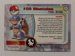 2000 Topps Pokemon TV Animation Series Blastoise #9 Foil Card - Image 2
