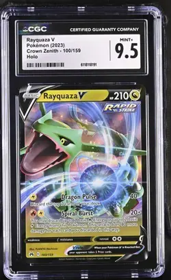 ✨✨ CGC 9.5 Rayquaza V 100/159 Pokemon Crown Zenith Pokemon Card - Image 1