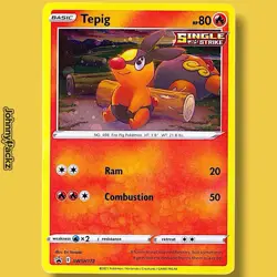 Tepig SWSH172 - 2021 Sword & Shield Promo Cosmo Holo - Pokemon Card NM - Image 1