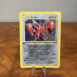 Scizor 10/75 1st Edition | Neo Discovery | Holo Pokemon Card NM Swirl - Image 1