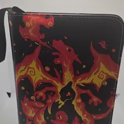 Pokemon TCG 4-Pocket Zipper Binder Faux Leather Charmander Charizard Mewtwo - Image 2