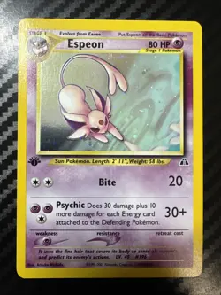 Pokemon Espeon Neo Discovery 1/75 Holo Rare 1st Edition English - Image 1