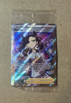 2021 Pokemon Marnie Trainer Holo Black Star Promo SWSH121 Sealed - Image 1