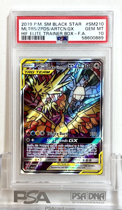 NEW Pokemon TCG Hidden Fates EBT Promo Moltres Zapdos & Articuno GX SM210 PSA 10 - Image 1
