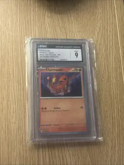 Pokemon Black Star Promo Charmander SVP047 151 Poster Galaxy Swirl PSA 9 Slab - Image 1