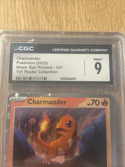 Pokemon Black Star Promo Charmander SVP047 151 Poster Galaxy Swirl PSA 9 Slab - Image 4