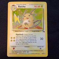 Raichu - (LP) Fossil Holo 14/62 English Pokemon TCG - Image 1