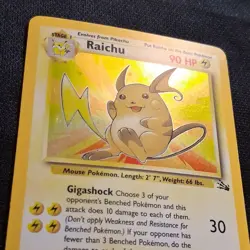 Raichu - (LP) Fossil Holo 14/62 English Pokemon TCG - Image 3