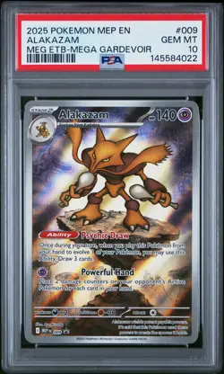 2025 POKEMON MEP EN-ME BLACK STAR PROMO #009 ALAKAZAM PSA 10 - Image 1