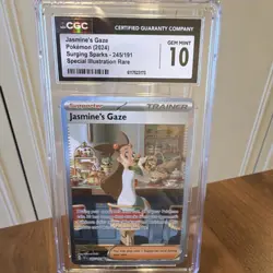 2024 Pokemon Jasmine’s Gaze Surging Sparks SIR #245/191 CGC 10 GEM MINT - Image 1