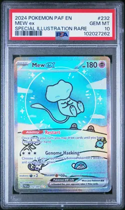 2024 POKEMON PAF EN-PALDEAN FATES SPECIAL ILLUSTRATION RARE #232 MEW EX PSA 10 - Image 1
