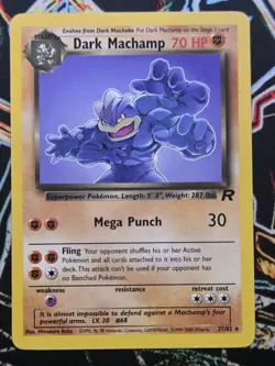 Pokemon TCG Dark Machamp 27/82 Team Rocket Non Holo Rare Unlimited Vintage 2000 - Image 1
