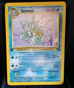 TCG Pokemon Karte Seemon 42/62 1. Edition Fossil Erweiterung Deutsch - Image 1