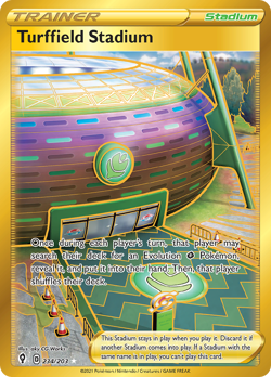 TURFFIELD STADIUM 234/203 SECRET RARE EVOLVING SKIES POKEMON NEAR MINT - Image 1