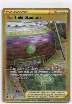 TURFFIELD STADIUM 234/203 SECRET RARE EVOLVING SKIES POKEMON NEAR MINT - Image 2