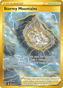 STORMY MOUNTAINS 232/203 SECRET RARE EVOLVING SKIES POKEMON NEAR MINT - Image 1