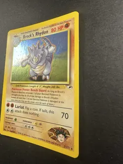 Pokemon NM Brock's Rhydon 002/132 Gym Heroes Holo - Image 2