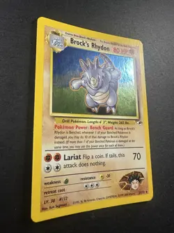 Pokemon NM Brock's Rhydon 002/132 Gym Heroes Holo - Image 3