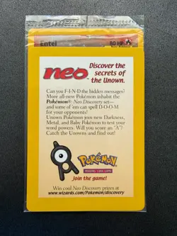 2001 Pokemon Black Star Promo -Entei- #34 SEALED Movie Promo - Image 1