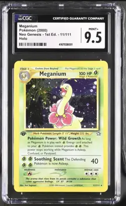Pokemon Neo Genesis - Meganium 11/111 1st Edition Rare Holo - CGC 9.5 - Image 1