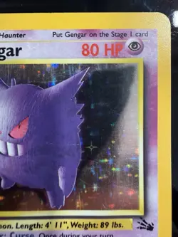 1999 Gengar Holo Rare Pokemon Card 5/62 WOTC Fossil Vintage LP - Image 3
