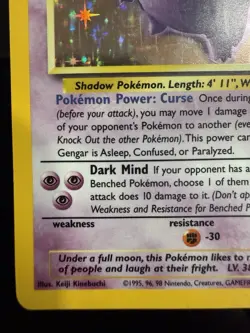 1999 Gengar Holo Rare Pokemon Card 5/62 WOTC Fossil Vintage LP - Image 5