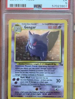 PSA 5 Gengar Holo 5/62 Pokemon Fossil Vintage 1999 ENGLISH - Image 2