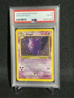 PSA 4 Gengar Holo 5/62 Fossil 1999 WOTC Vintage Pokemon VG-EX - Image 1