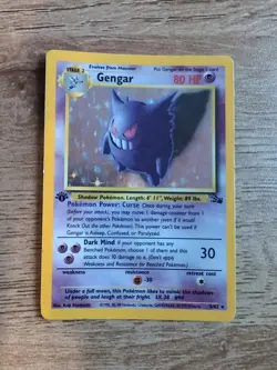 1999 Pokemon 1st Edition Gengar Holo Fossil 5/62 - POOR - Vintage - Image 1