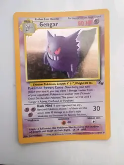 Pokemon Gengar TCG Fossil Holo Card 5/62 Unlimited Holo Rare (1999) Vintage - Image 1
